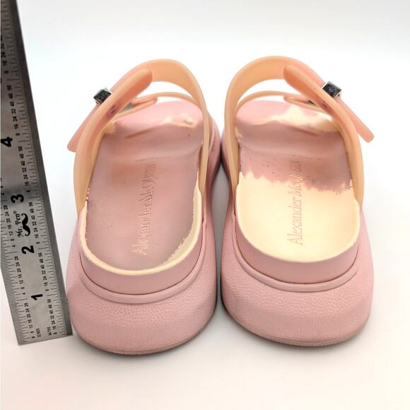 Alexander McQueen Hybrid Buckled Rubber Sandals Women's Pink Size US7 EU37.5 - Picture 4 of 13